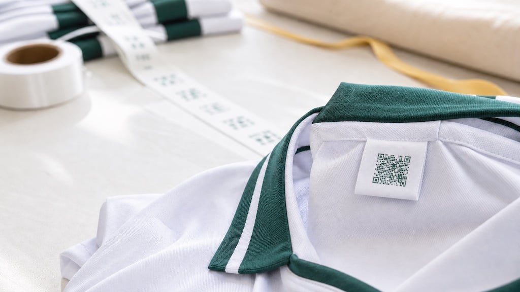 校服水洗唛上的二维码示意